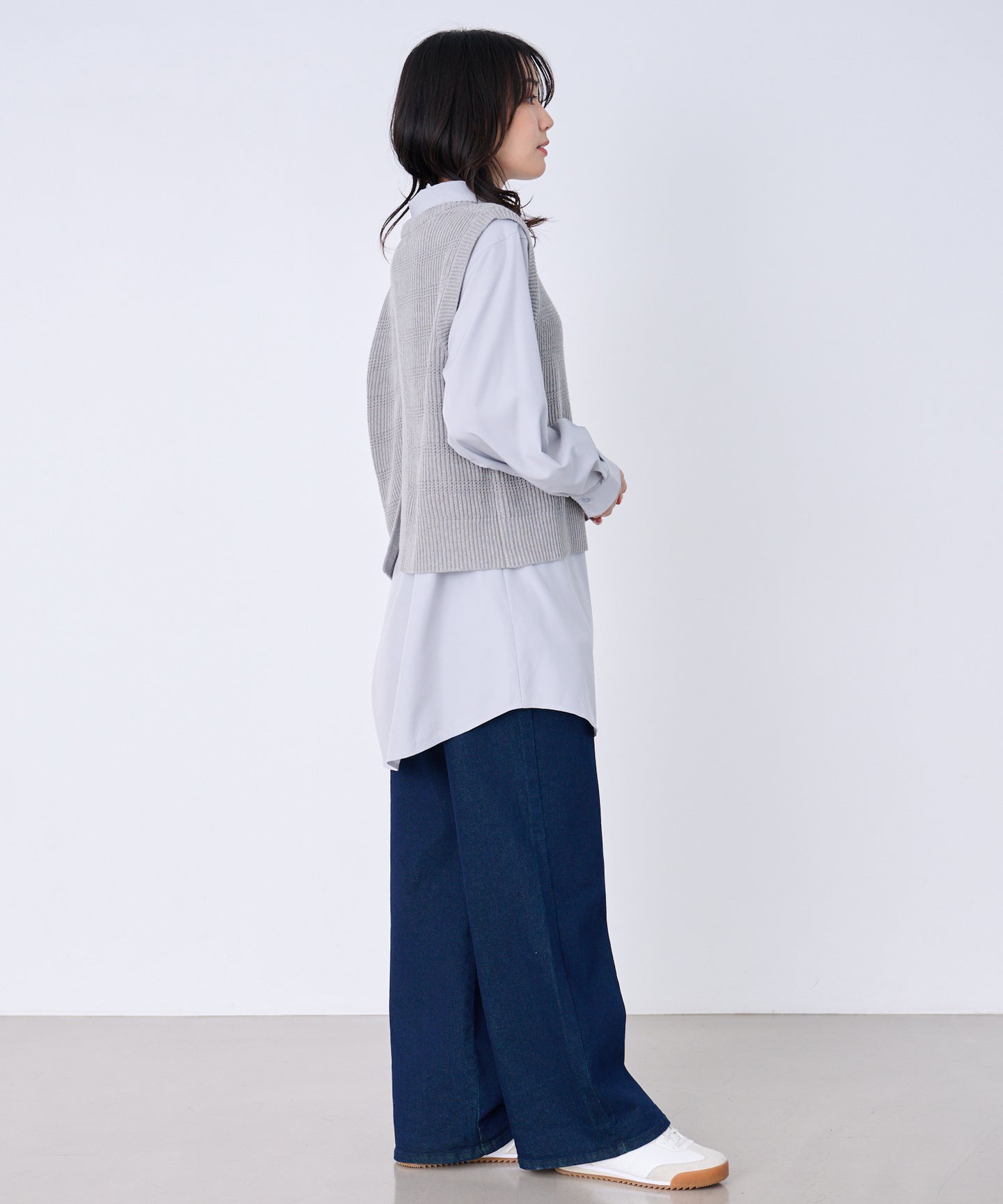 Arnold Palmer ニットベスト + シャツチュニック レイヤードセット